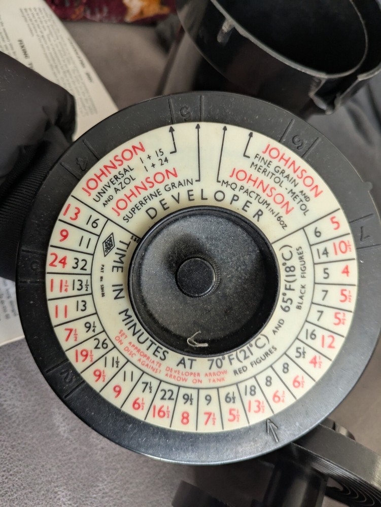 Developing Tank, Johnson's Vintage Universal Developing Tank, Adjustable Reels