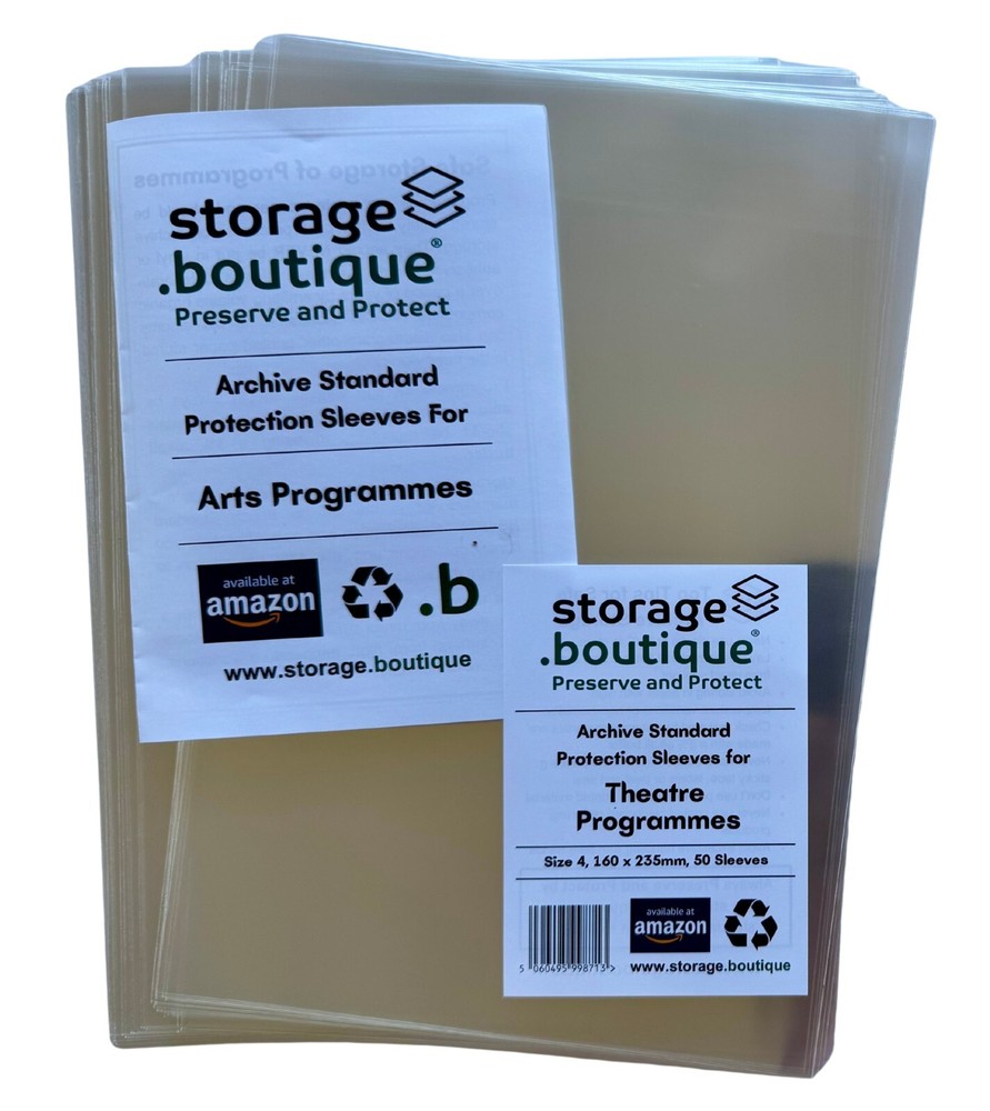 THEATRE Programme Protection Sleeves, Archive Standard, Multiple Sizes Post FREE