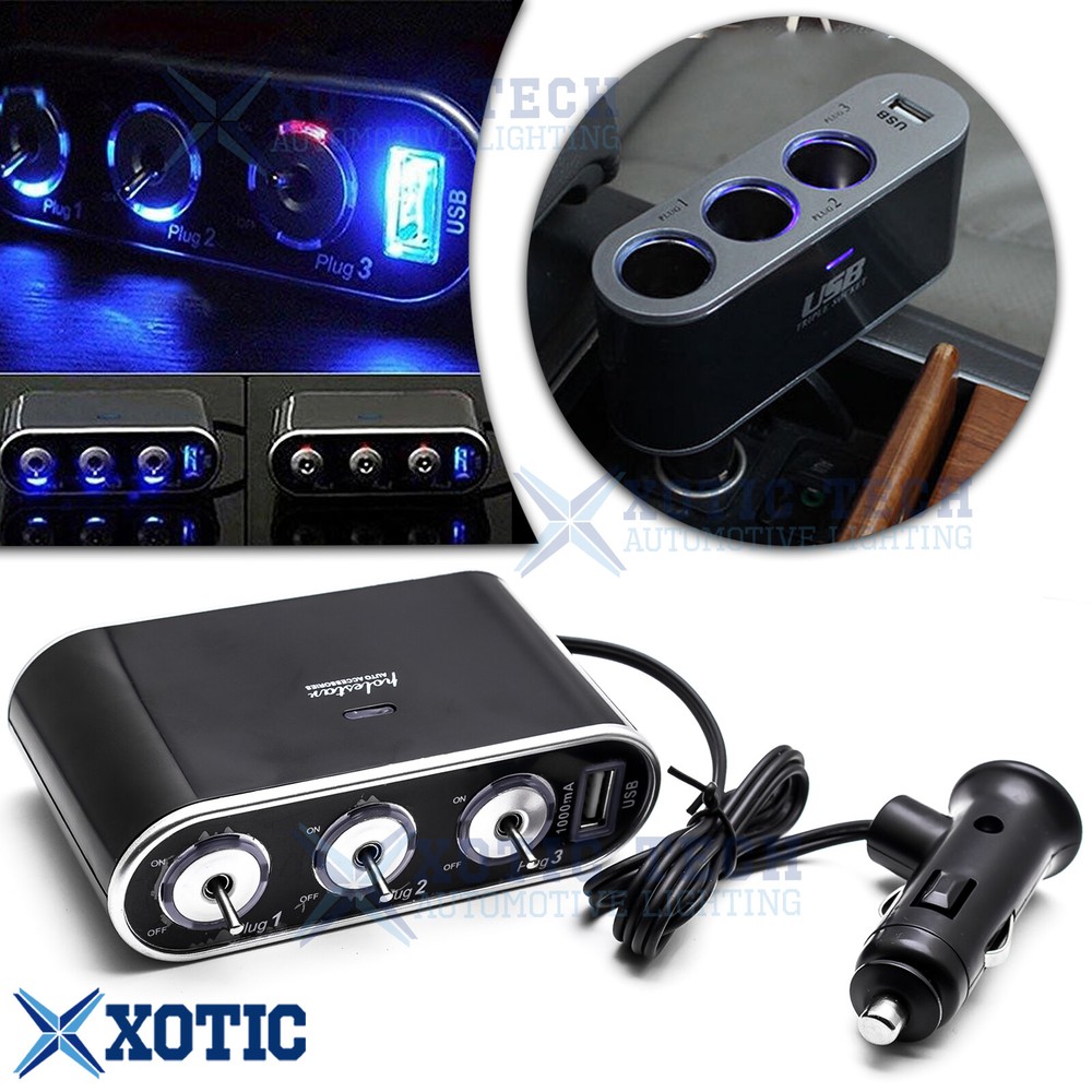 12V/24V Cigarette Lighter Socket Splitter with 1 USB Socket For Volkswagen Jetta