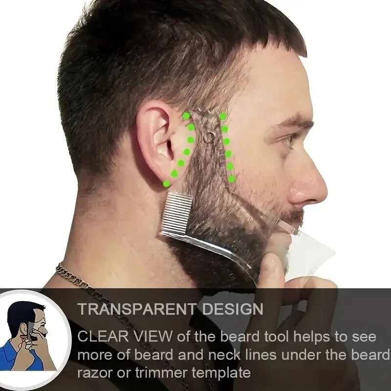 Beard Ruler, Beard Styling Tool, Beard Styling Comb, Beard Template Styling