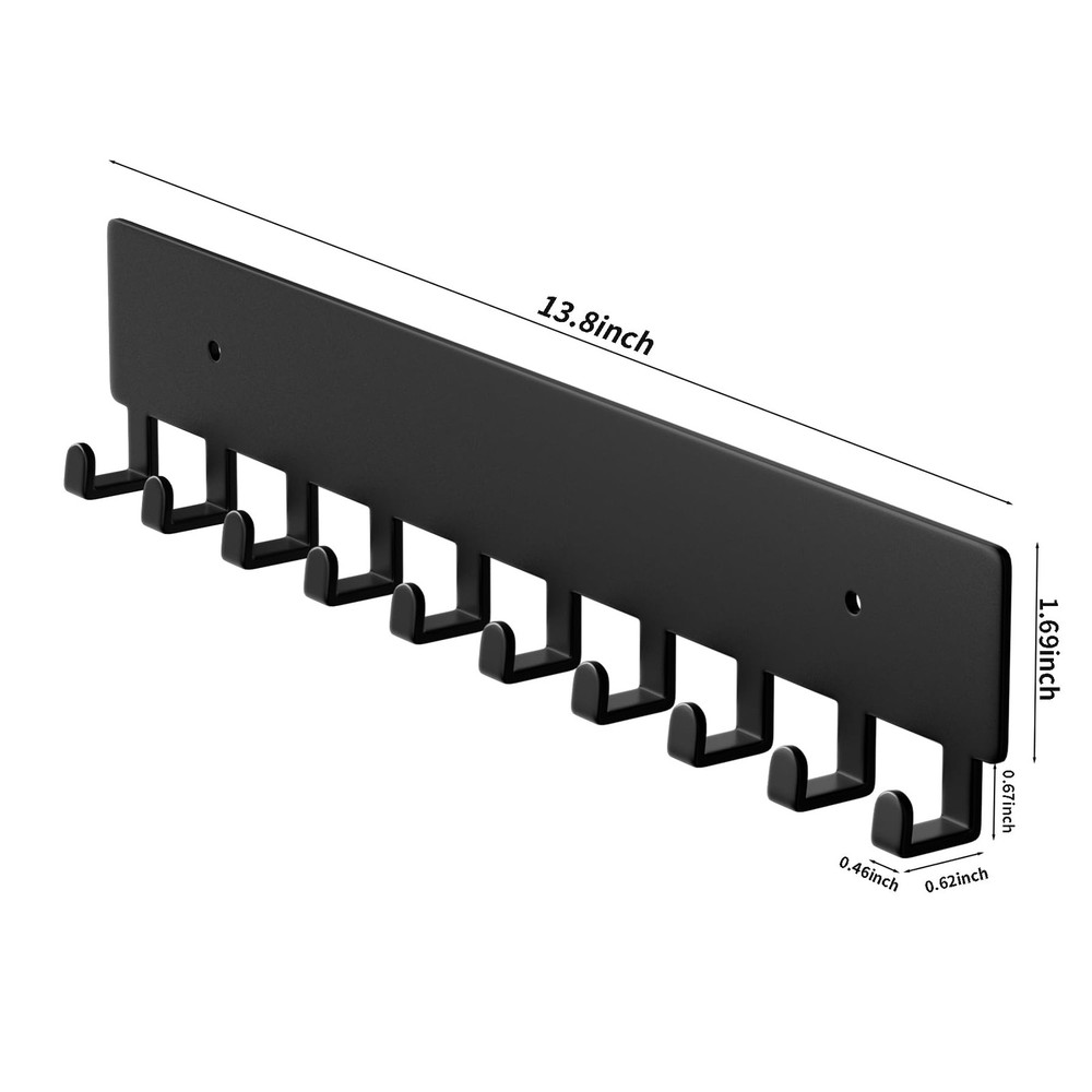 Key Holder for Wall, Key Hooks with 10 Hooks, Wall Mounted Key Holder for Hal...