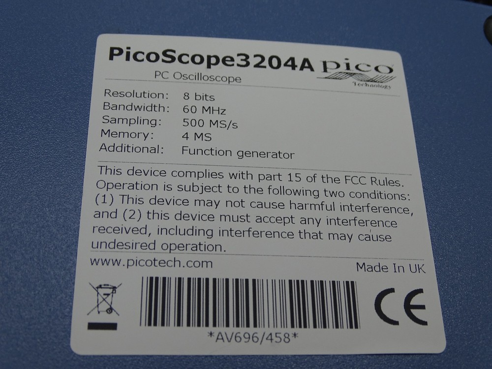 Pico PicoScope 3204A 60 MHz 2-Channel USB Oscilloscope Function generator