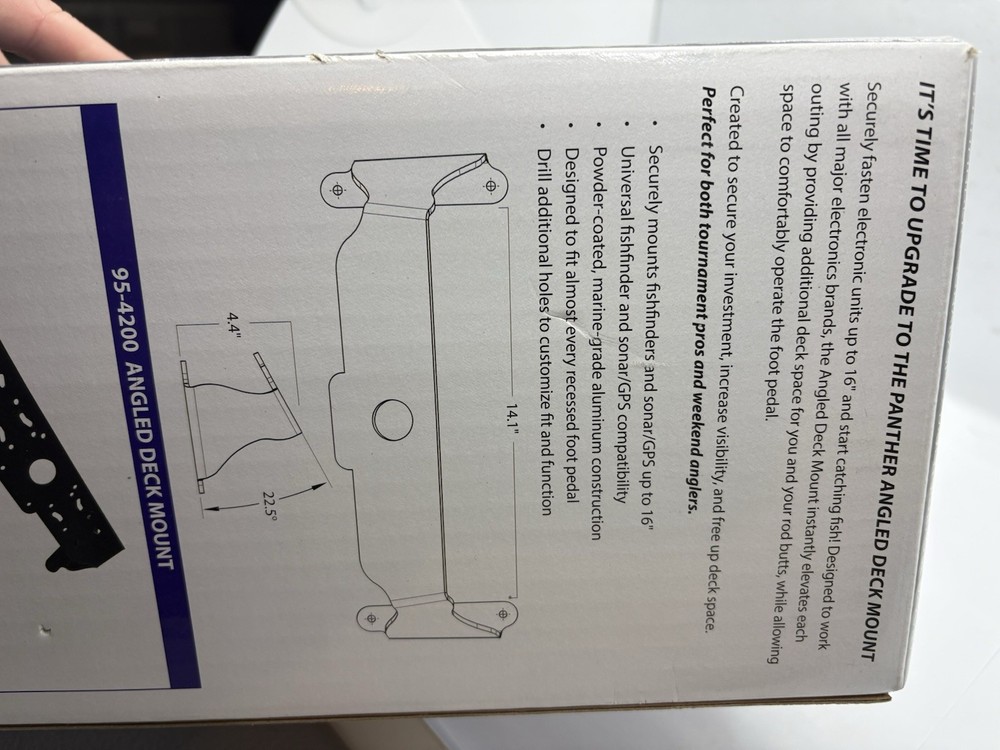 Panther Deck Mount 22.5 Degree Angle Electronincs #954200