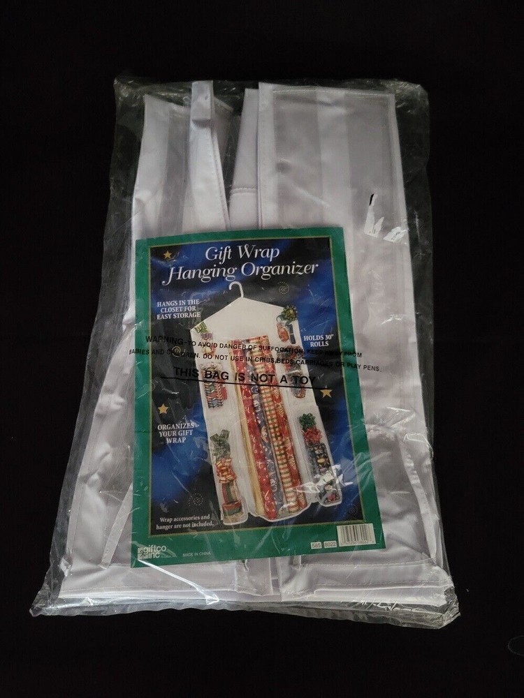 Gift wrap hanging organizer closet
