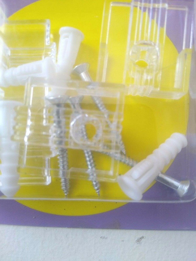 OOK 1/4" Wide Mirror Clips 4 Sets (Includes Screws & Anchors) #50226