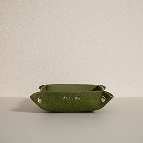 Aesthetic Scrunchie Holder Organizer, Small Decorative Tray for Coffee 1 Green