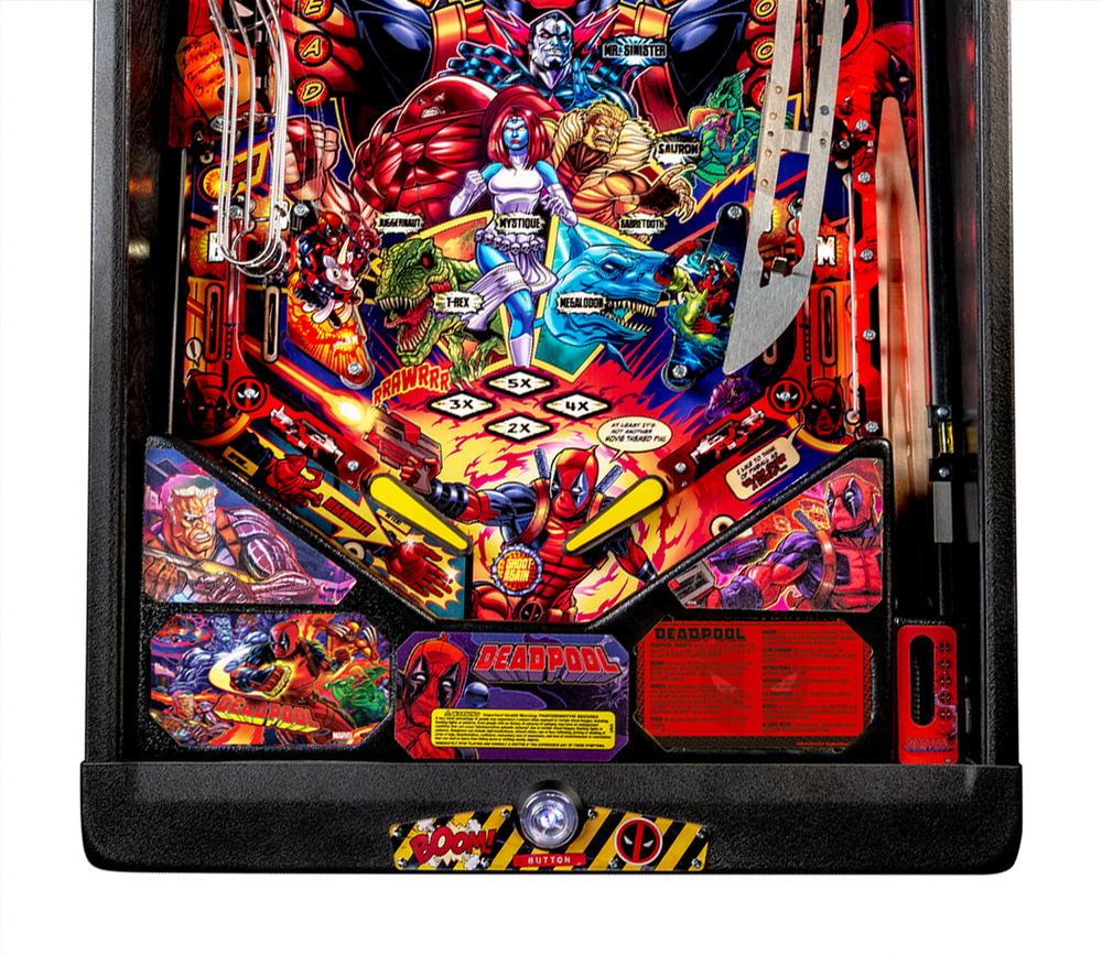 Stern Deadpool Pro Pinball Custom Apron Instruction Cards