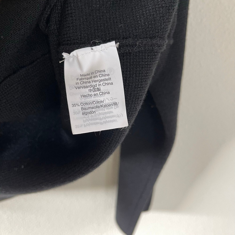 J. Crew Black Cropped Single Button Sweater Blazer (M) Wool Cotton Blend