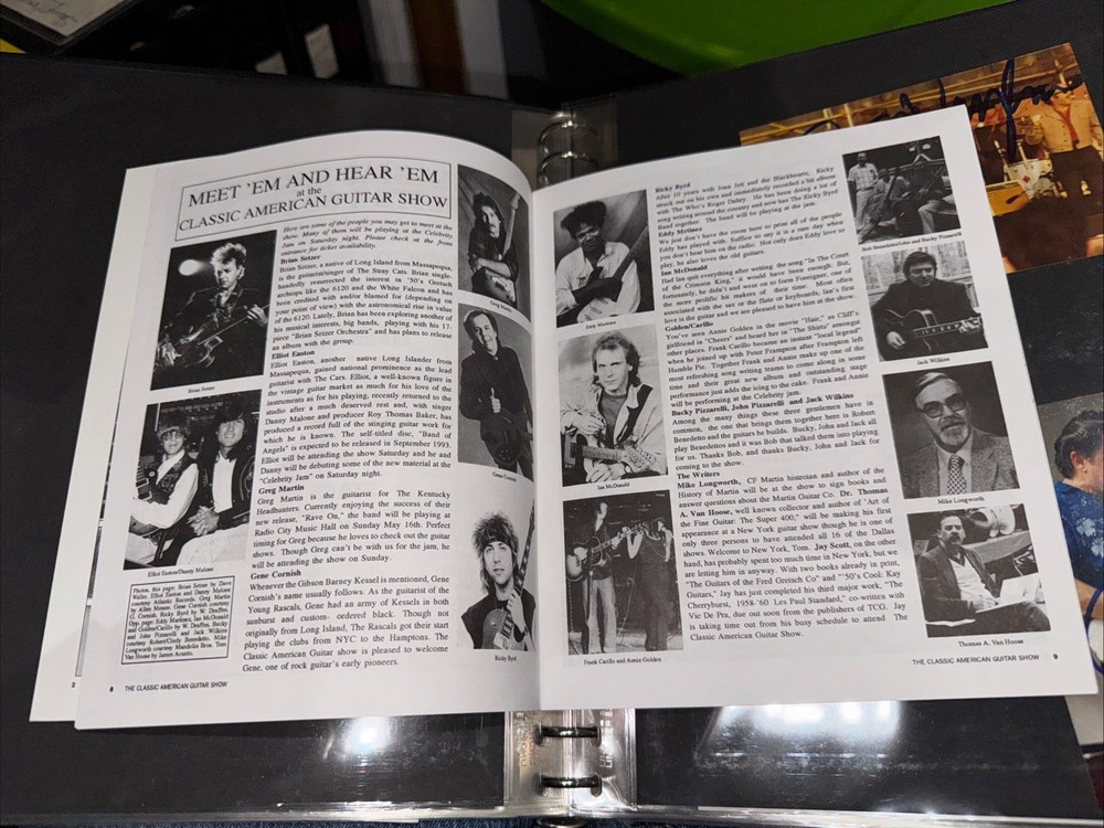 Brian Setzer Signed Program 1993 Classic American Guitar Show