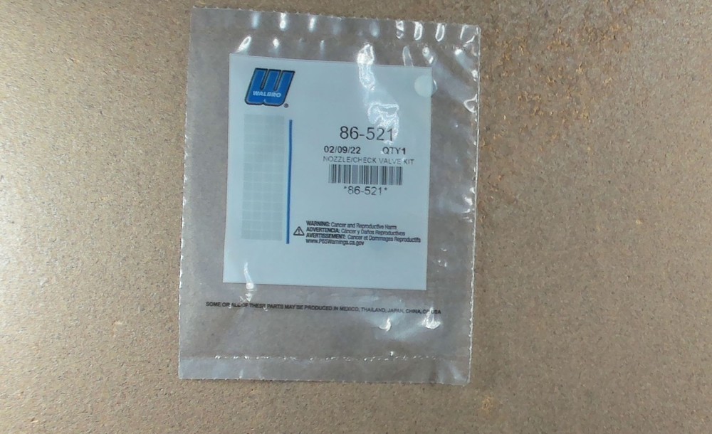 86-521 Walbro Nozzle/Check Valve Kit