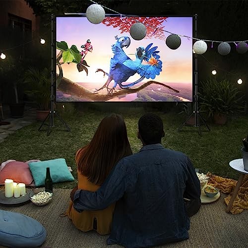 Projector Screen with Stand, Portable and Foldable Projection Screen 150 inch