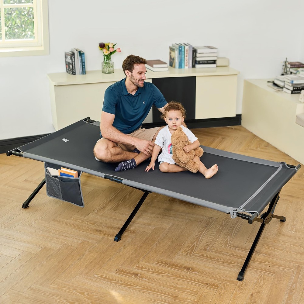 Extra Wide Camping Cot for Adults Oversized XXL Sleeping Cots Folding Cot Bed...