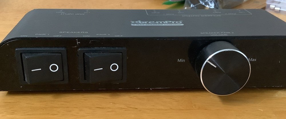 2 Way Zone Speaker Selector Switch Splitter Volume Control 100W Per Channel