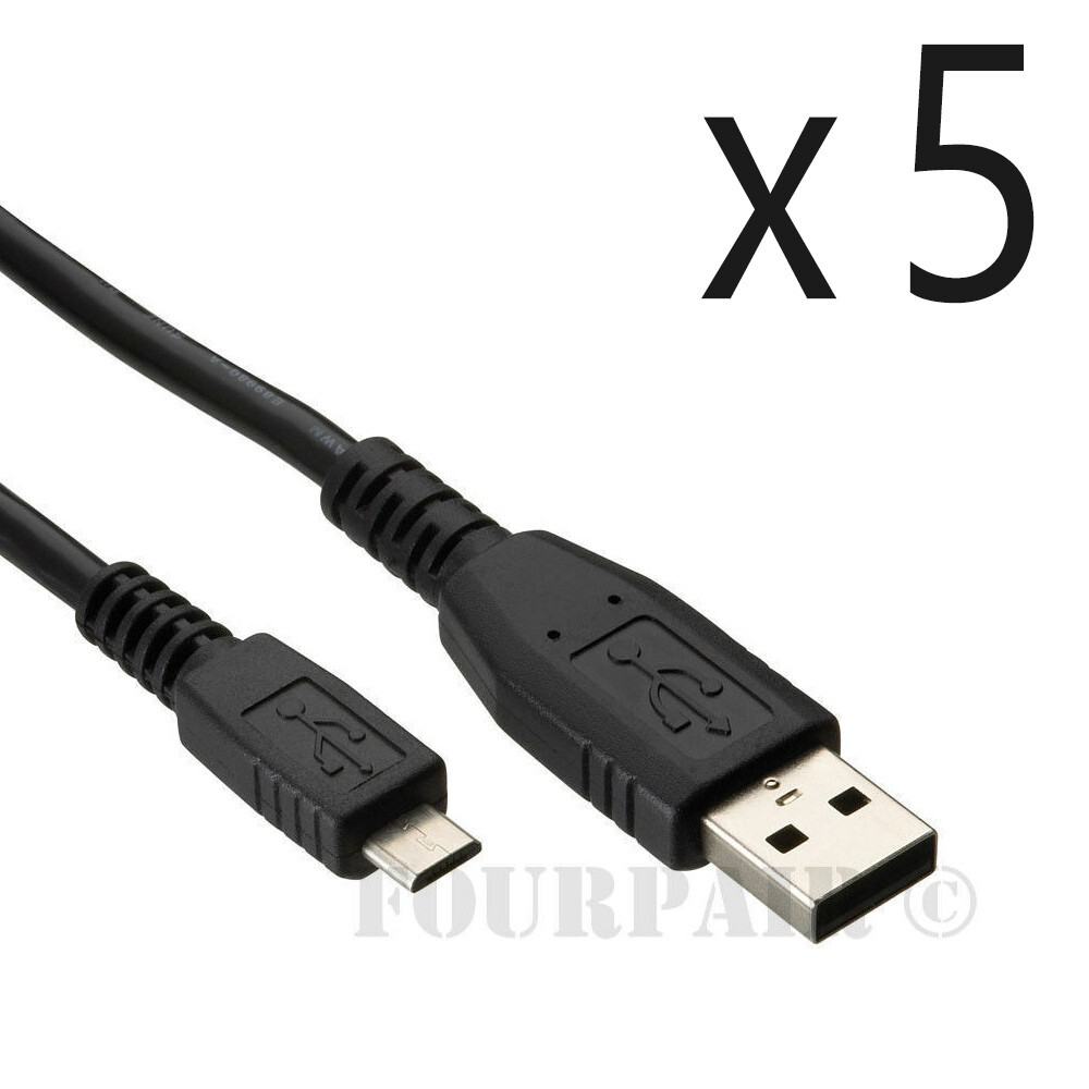 5 Pack - 6ft Micro USB Sync Charger Cable Cord LG HTC PS4 Xbox One Controller