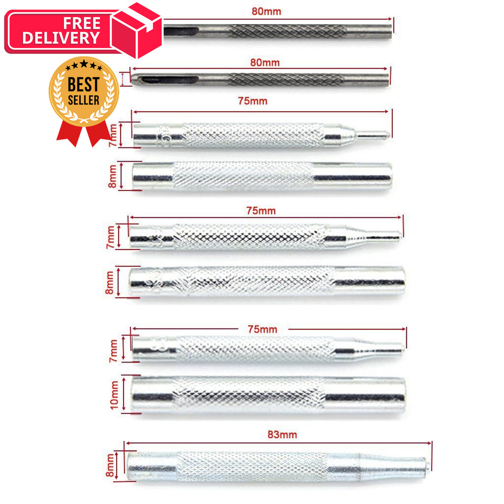 Craft Tool Die Punch Snap Kit Rivet Setter with Base for Hole Silver