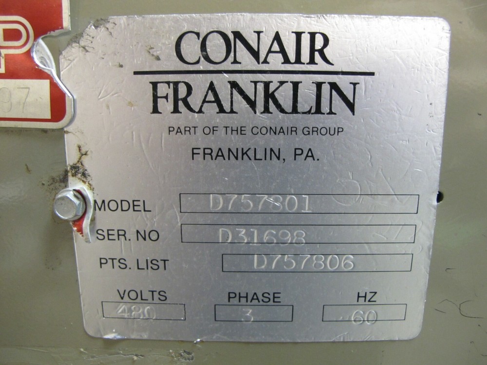 Conair Franklin D757801 Compu-Dry Computerized Dryer Control Preheater 480V 480