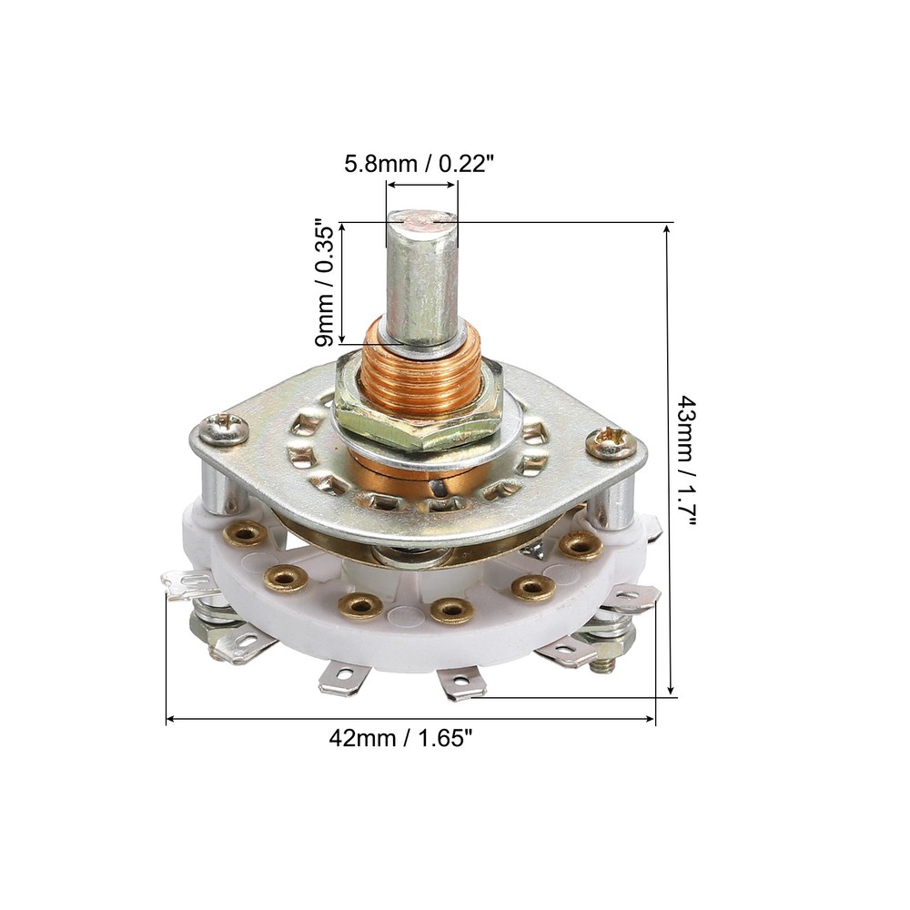 3 x 1P7T Rotary Switch 1 Pole 7 Position Band Selector 1 Deck