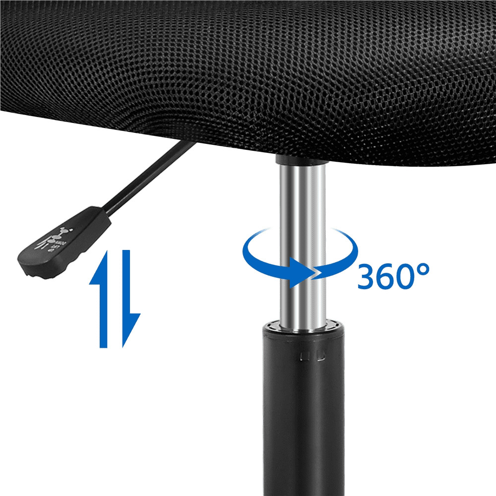 Adjustable Armless Mid Back Office Chair Black