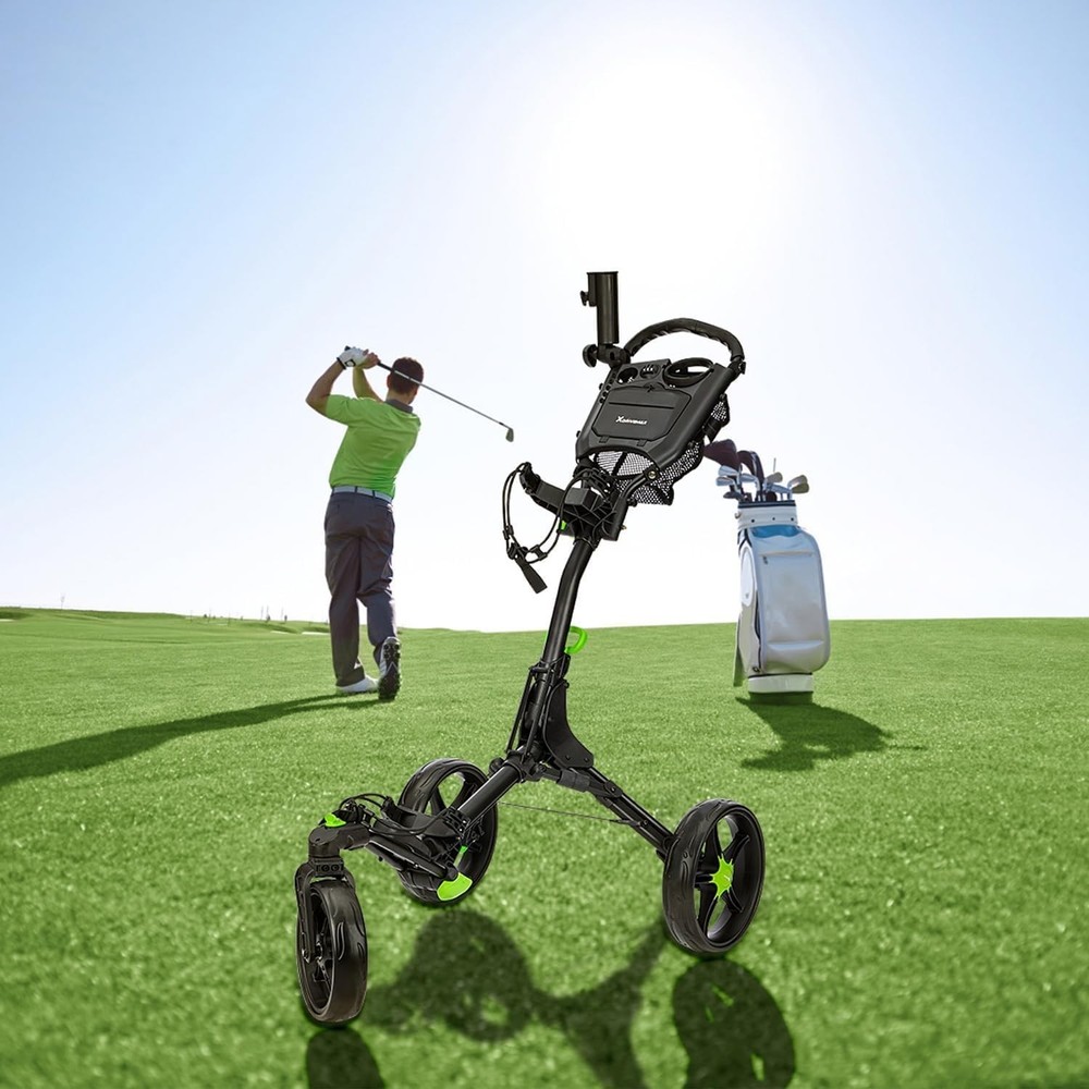 Lightweight Folding Golf Push Pull Cart, Professional Manual Walking Golf Tro...