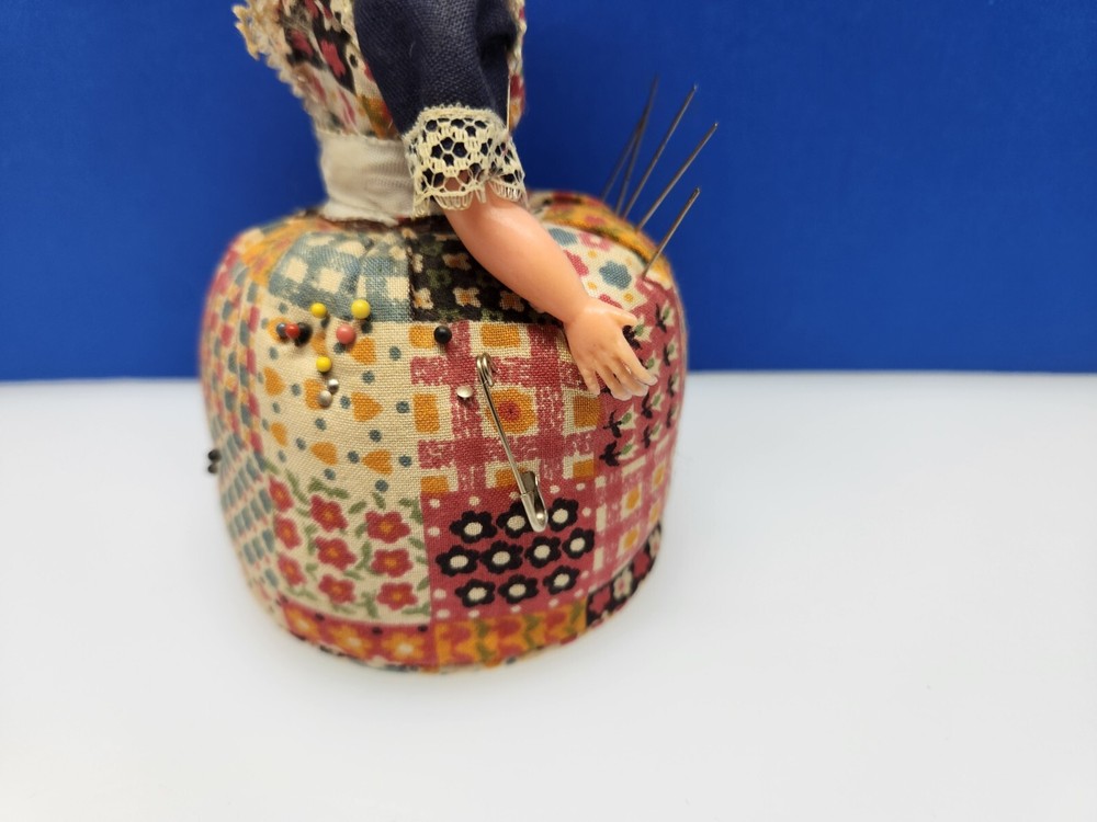 Vintage Pin Cushion Doll Missing Arm MCM Retro Sewing