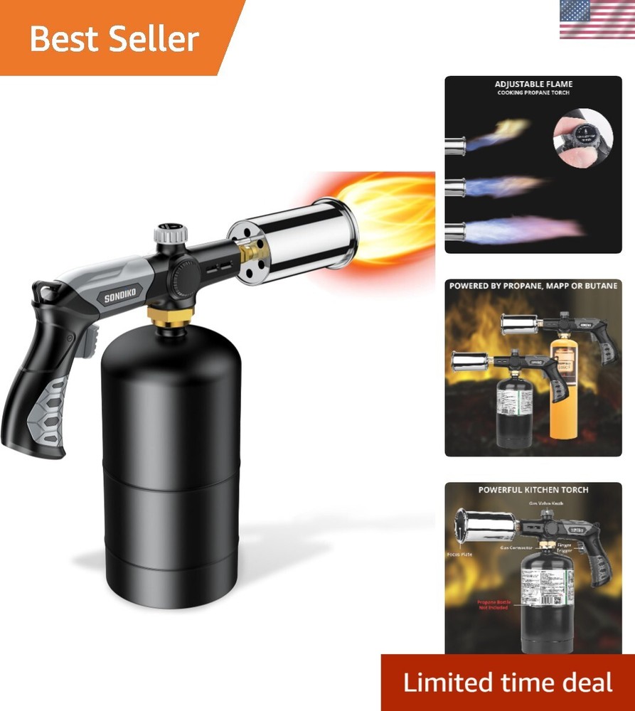 Safe and Efficient Cooking Torch - Adjustable Flame & Ideal Gift for Chefs