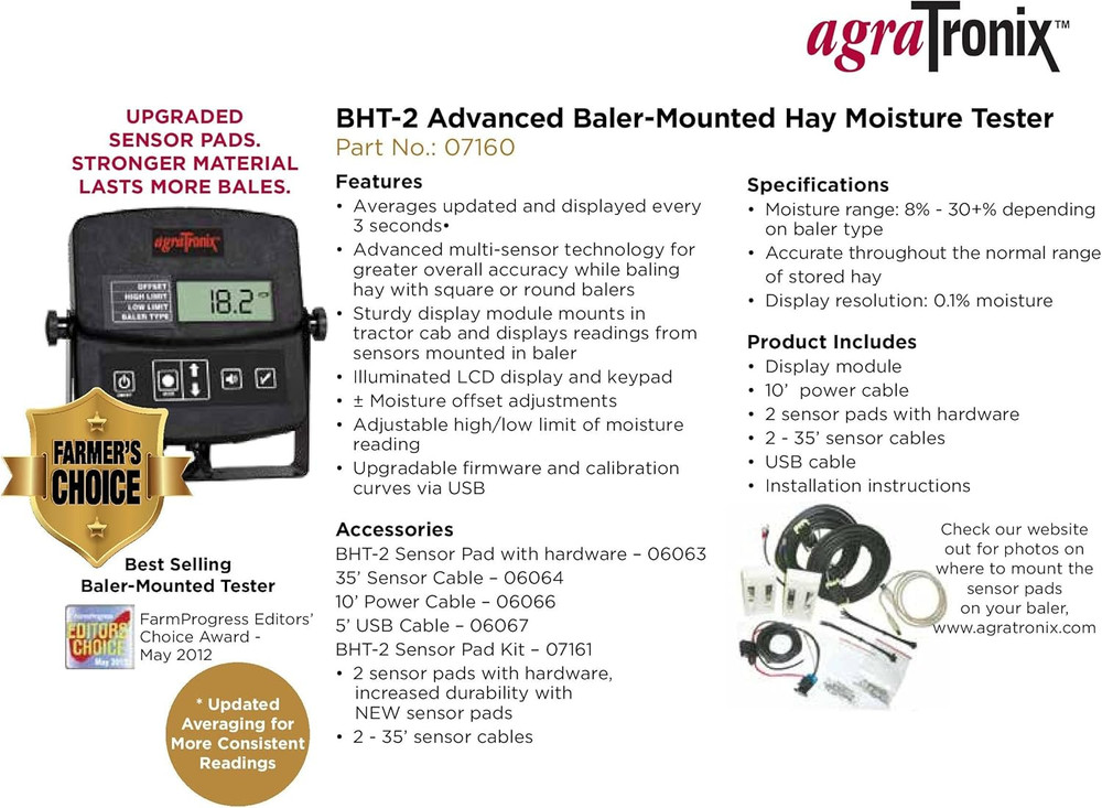 BHT-2 Advanced Baler-Mounted Hay Moisture Tester