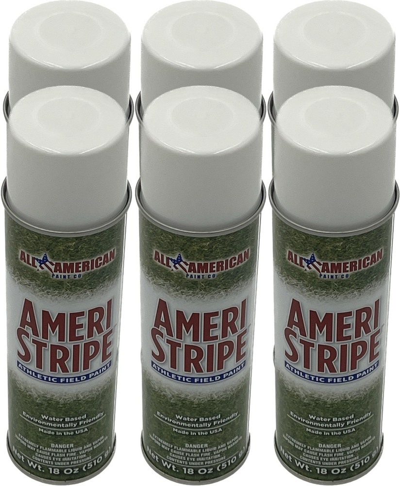 Ameri-Stripe White Field Grass Marking Paint - (6 Can Pack) - Six, 18 oz. Cans