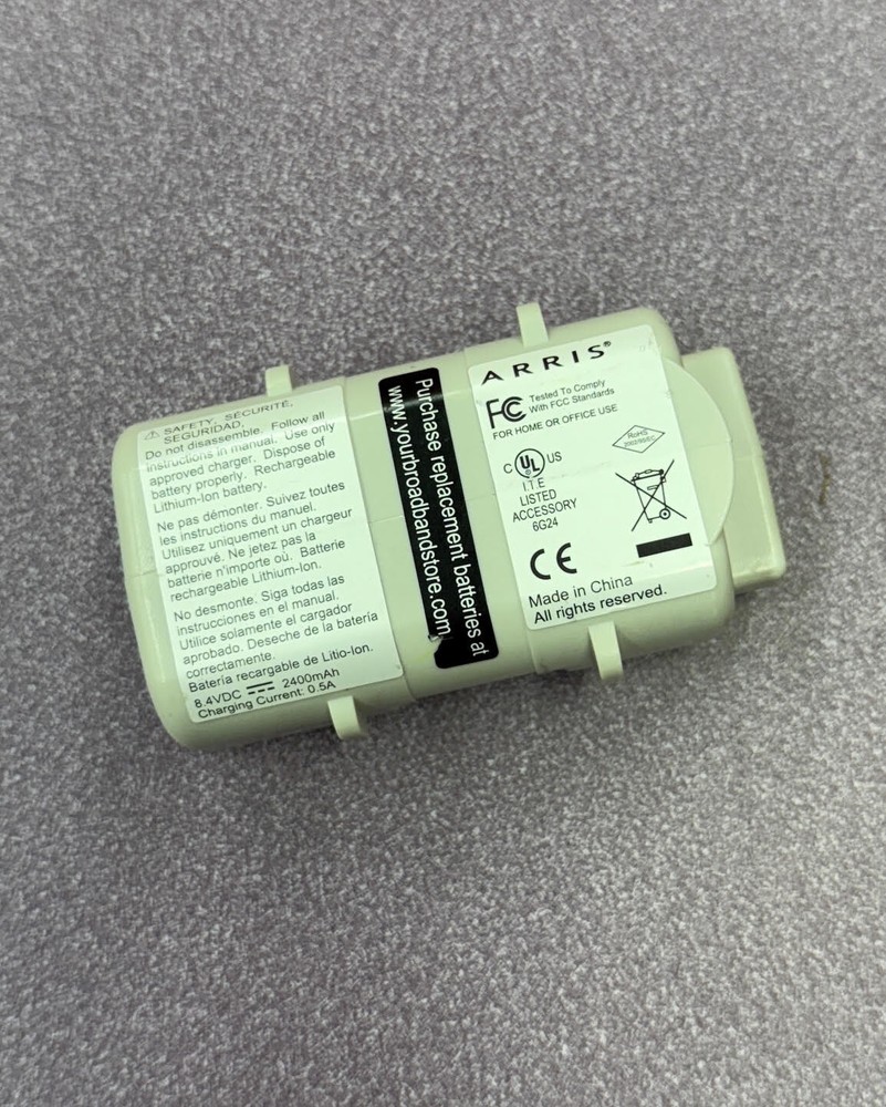 Arris Modem Backup Battery Pack 8.4VDC 2.4Ah BPB024H