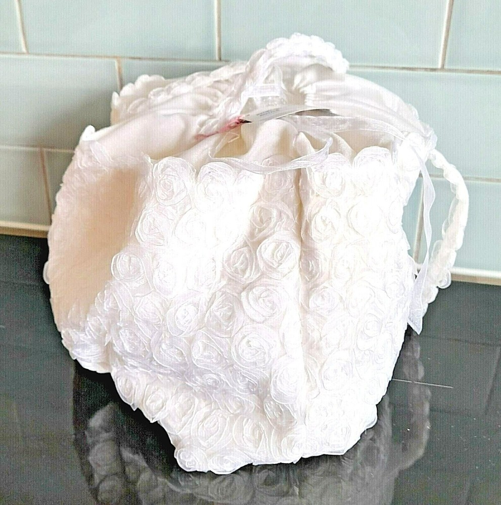 Ravage ROYALE Ivory Rose Large Drawstring Soft Lingerie Bag