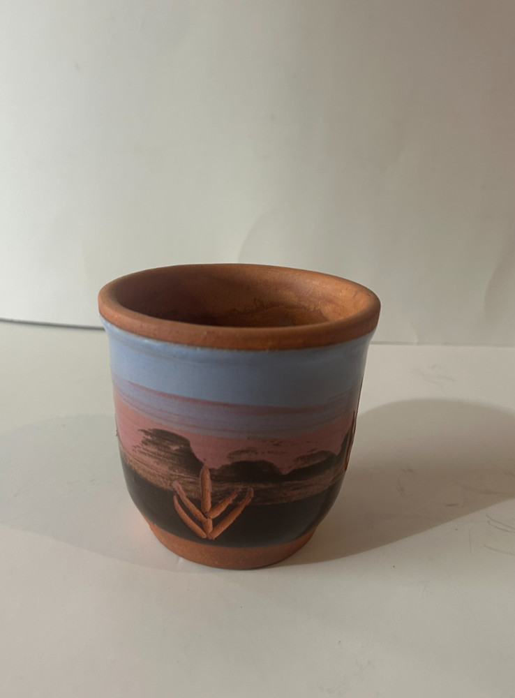 Hand Painted Southwest Desert Scene Planter Pot