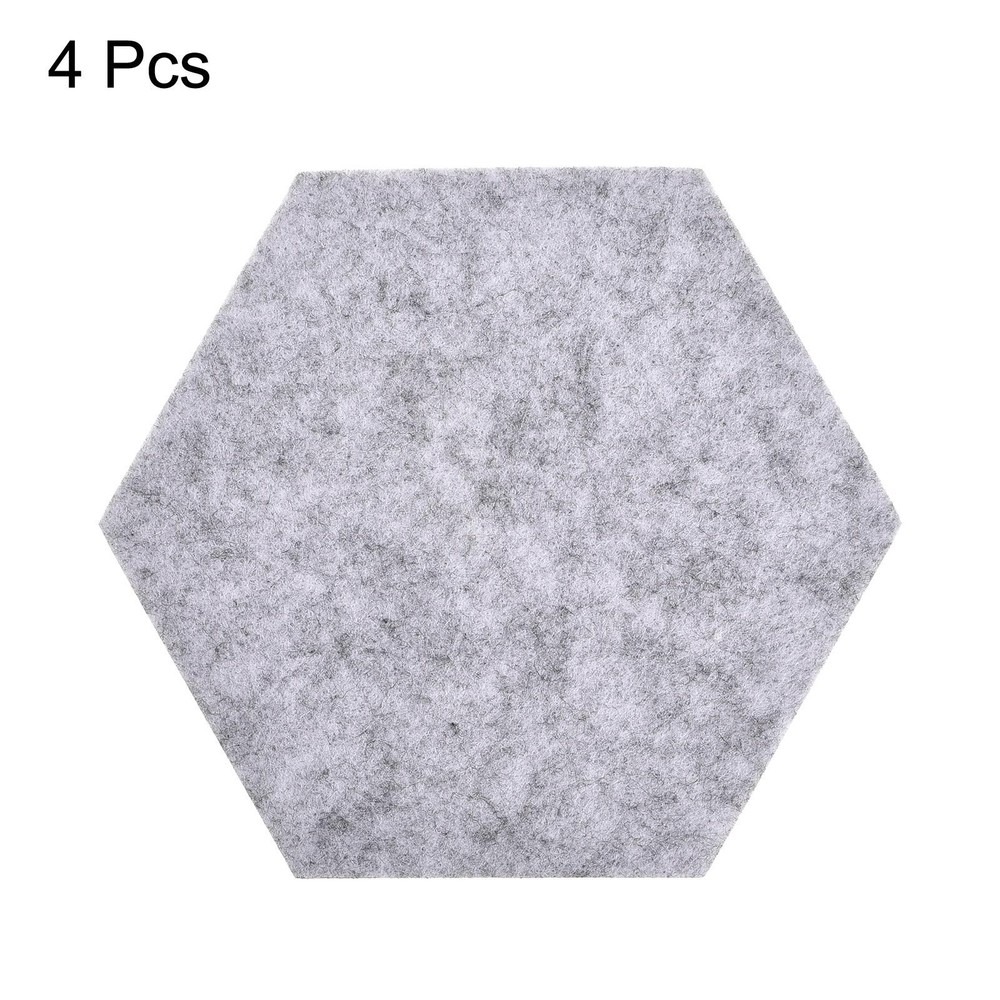 Felt Coasters 4pcs Hexagonal Tampons, Light Grey