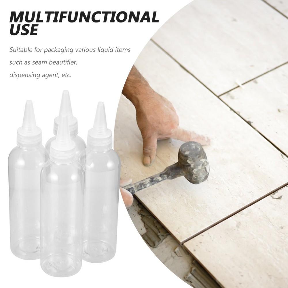 4 Pcs 200 Ml Clear Plastic Squeeze Bottles with Fine Tips for Glue Dispensing