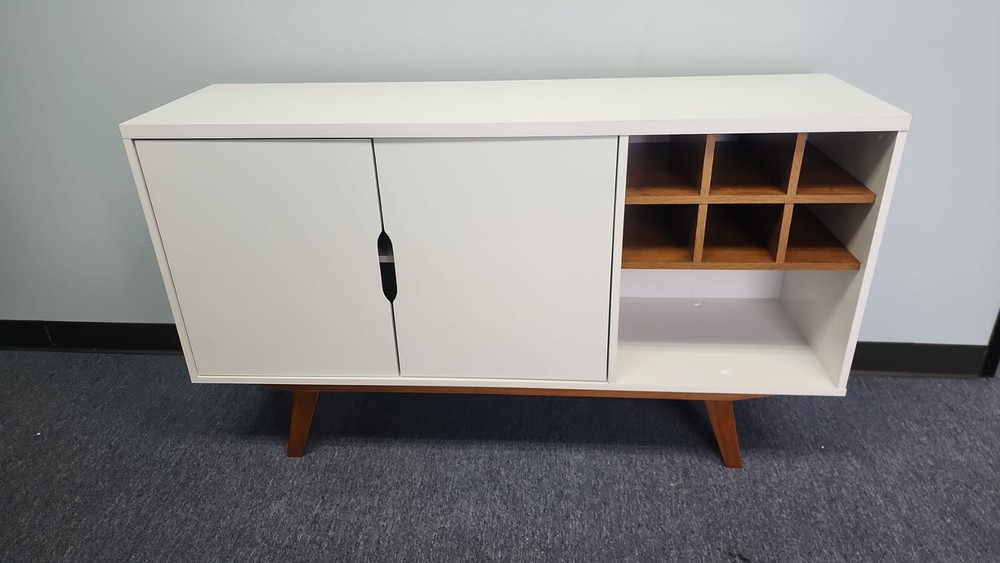 White Sideboard Buffet – Wine Storage, Cabinet & Modern Mid-Century Console