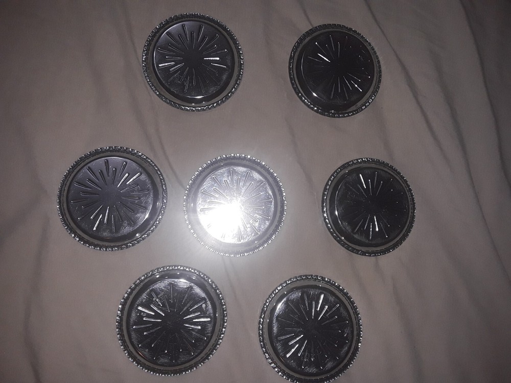 Irvinware Silver Plated Coasters Set Of 7