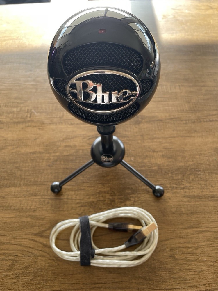 Blue Snowball USB Microphone Black Freestanding for Computer with USB Cable