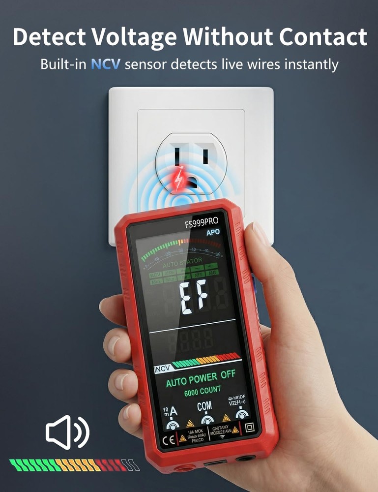Digital Multimeter, Auto-Ranging Smart Electrical Tester, 6000 Counts TRMS, U...