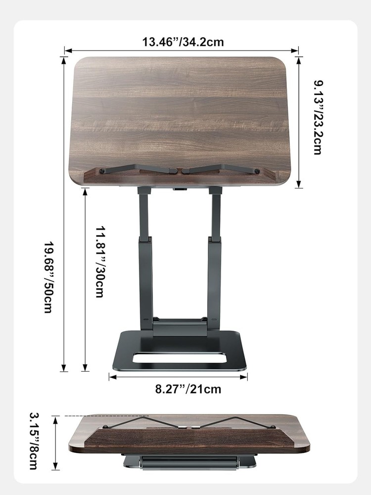 Book Stand Telescopic Book Holder Stand Adjustable Height Pull Out Design