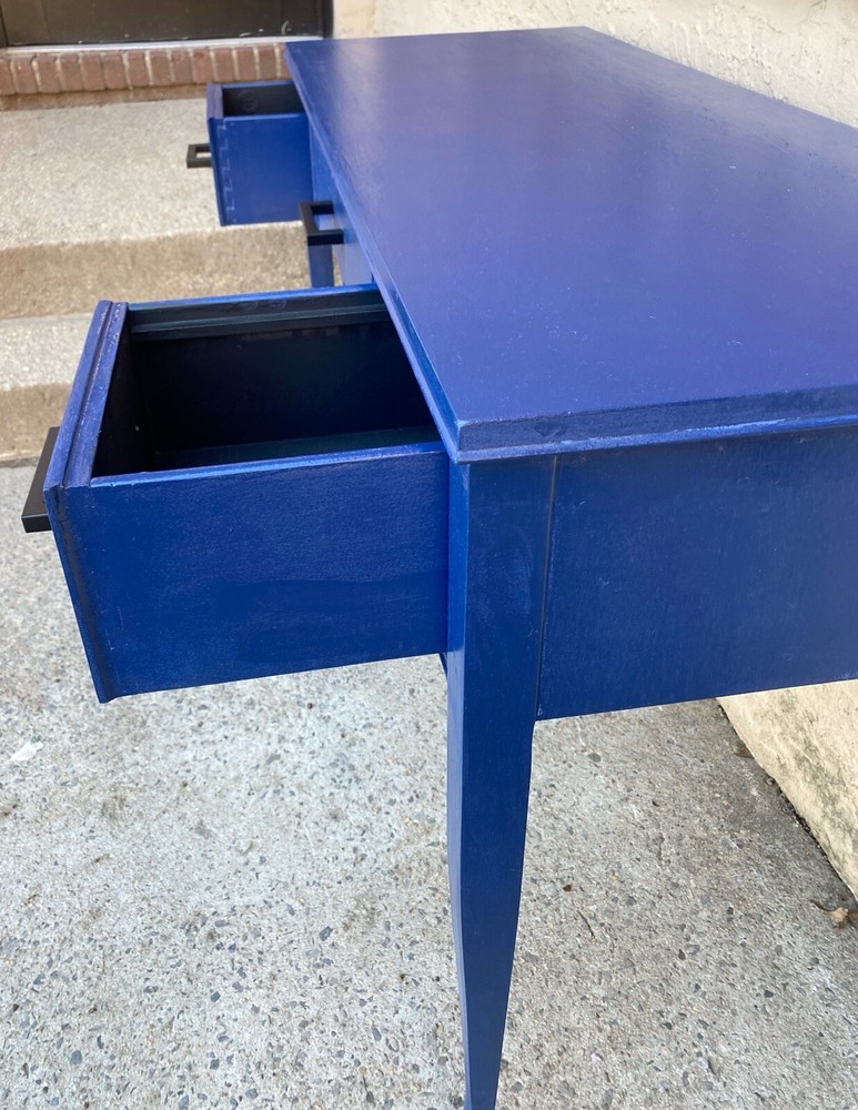 Rare Blue Antique Wood Rectangular  Vintage Desk