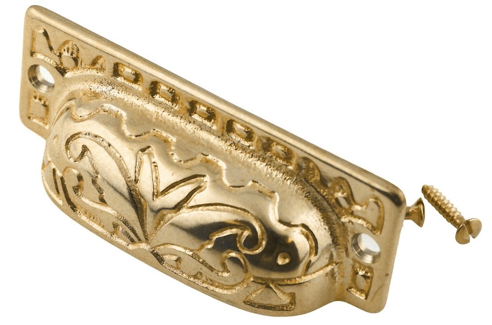 (12 Pack) 2-7/8" Eastlake Solid Cast Bin Pull - Ready to Patina Polished Brass