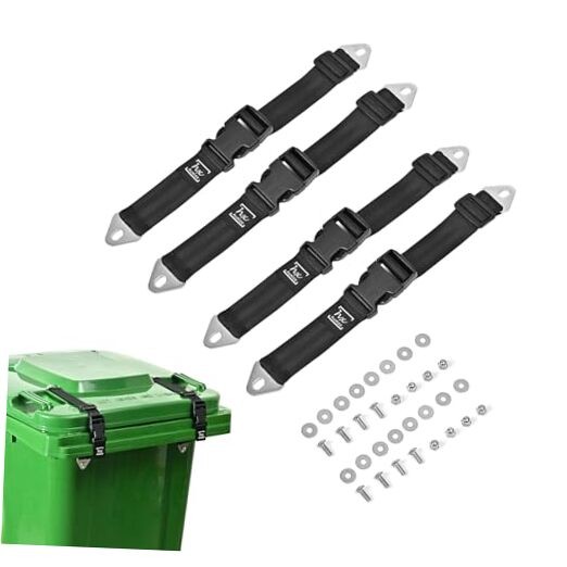 Bear Proof Trash Can Lid Lock Black Pack 4