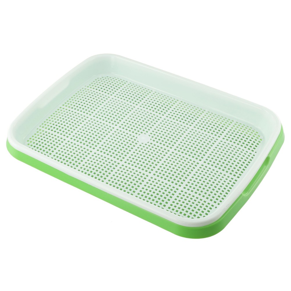 Microgreens Growing Tray Green with Second White Mesh Layer for Sprouting