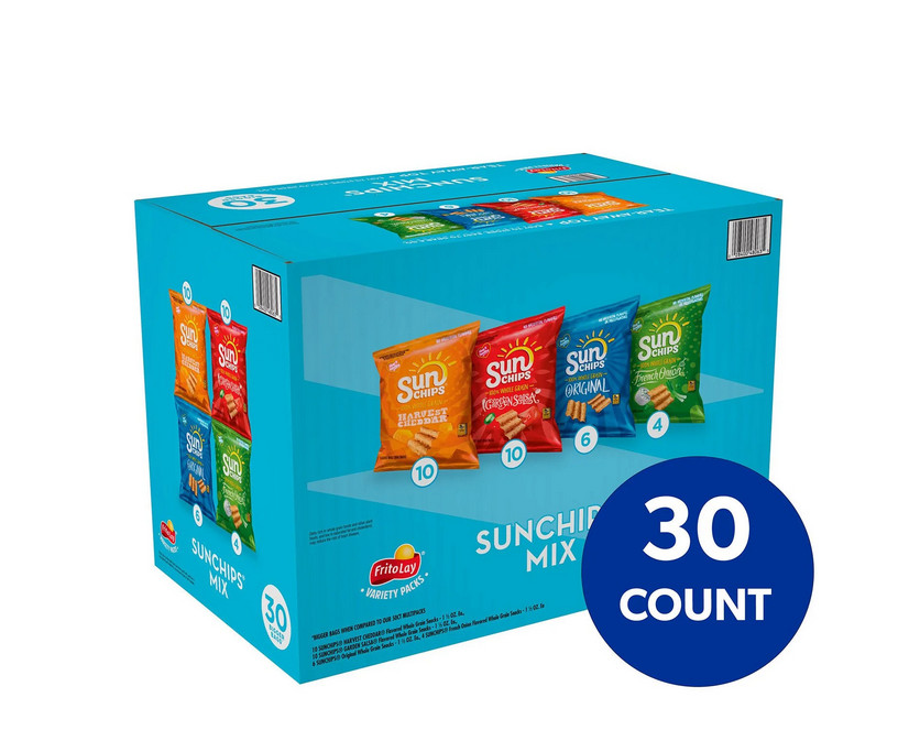 SunChips Whole Grain Variety Pack Chips, 30 pk.
