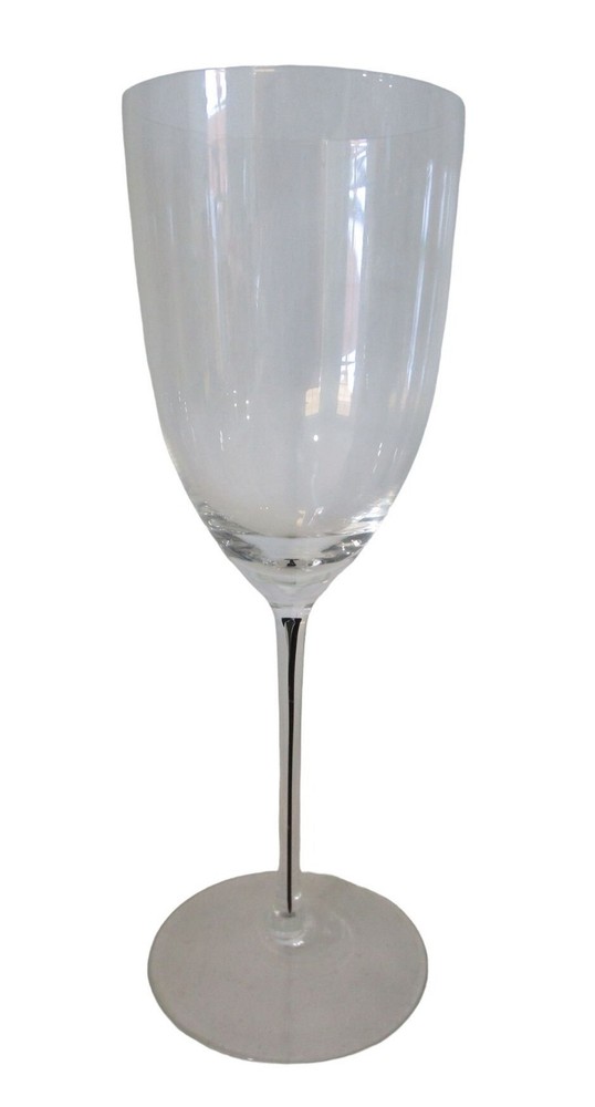 Black Core Stem Thin Crystal Wine Glass Multi Purpose GUC Unmarked