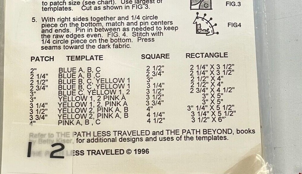 Drunkards Path Curved Template set 2 piece