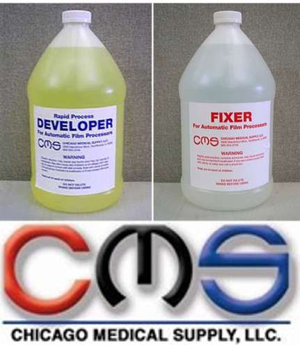 CMS X-Ray Film Automatic Rapid Processing DEVELOPER / FIXER 1 Gallon Xray Ready