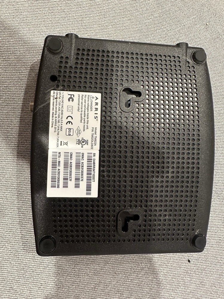 Arris Cable Modem Model TM822A Black