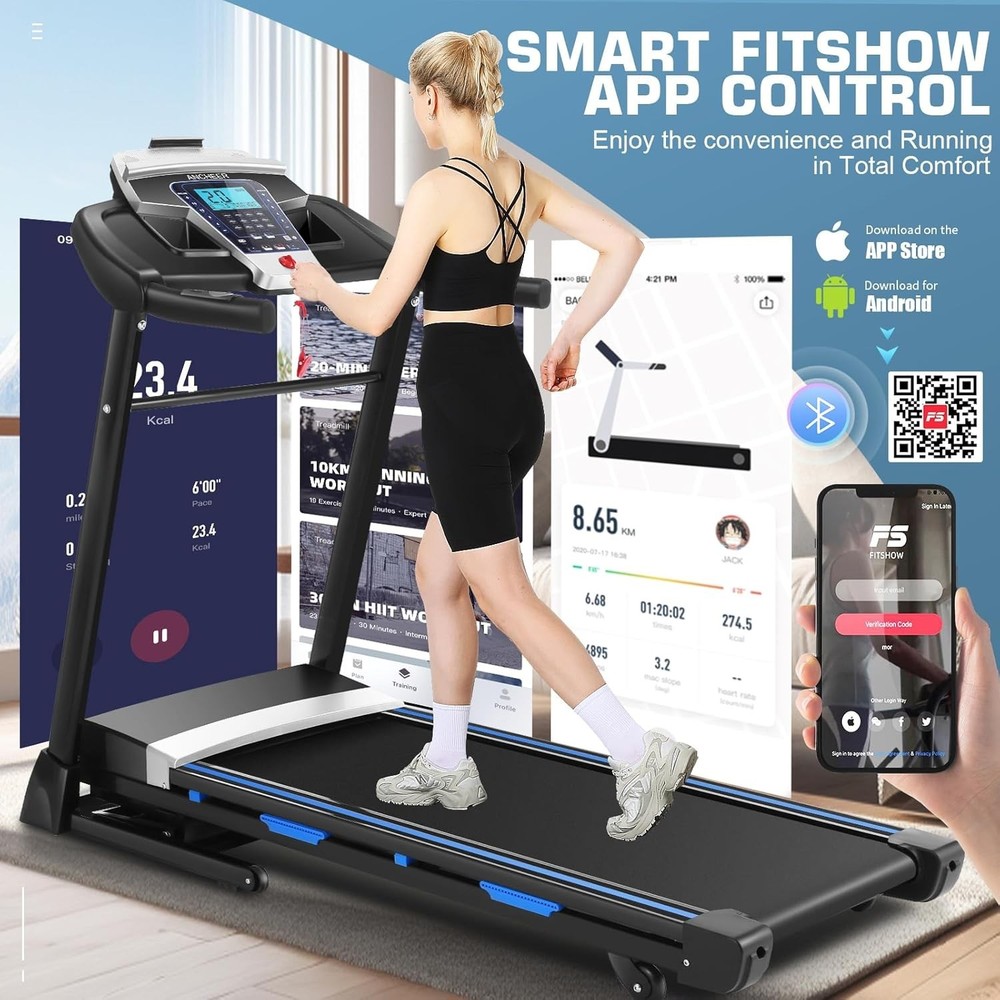 ✅4.5HP Electric Treadmill w/Bluetooth Speaker,LCD Display,Max 9MPH Treadmill✅