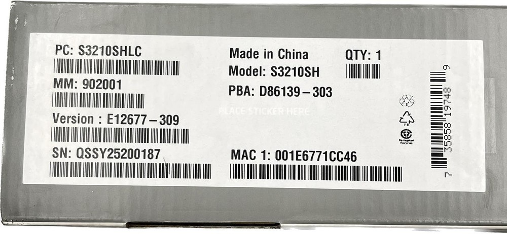 INTEL S3210SHLC SINGLE PROCESSOR DDR2 6 SATA PORT PCI-E (SERVER MOTHERBOARD) NEW