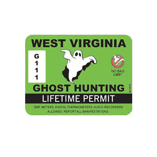 West Virginia Ghost Hunting Permit Sticker