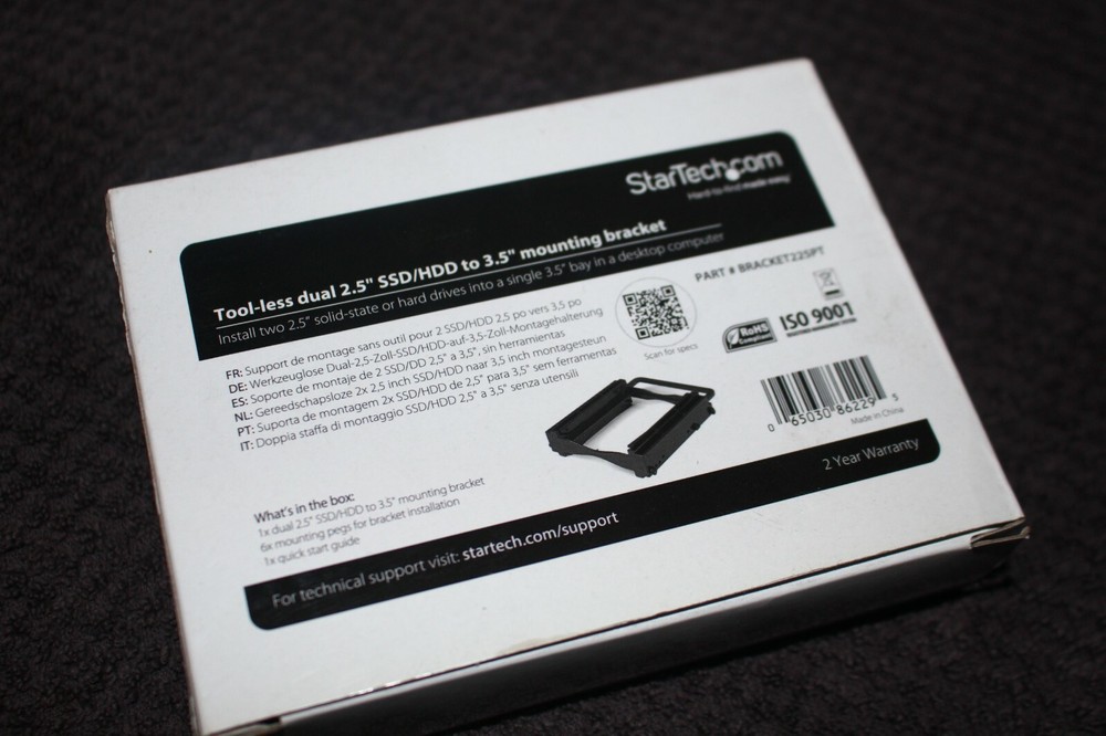 StarTech.com Dual 2.5" SSD/HDD Mounting Bracket for 3.5? Drive Bay - Tool-Less